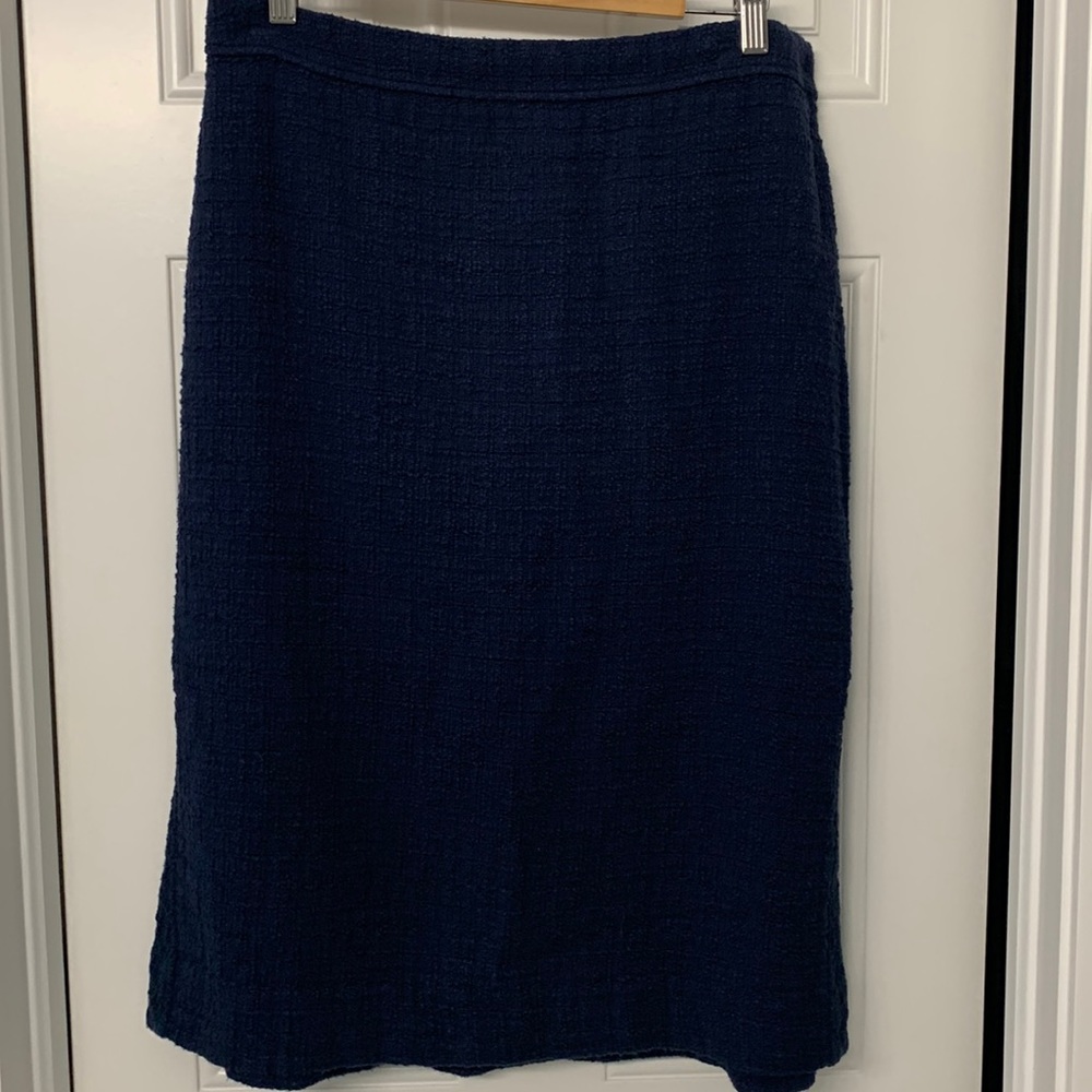 Navy blue J Crew Pencil skirt with tweed texture